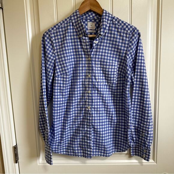 Gap women’s button up‎ blouse xs blue white - Picture 2 of 7